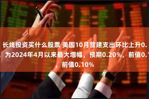 长线投资买什么股票 美国10月营建支出环比上升0.4%，为2024年4月以来最大增幅，预期0.20%，前值0.10%