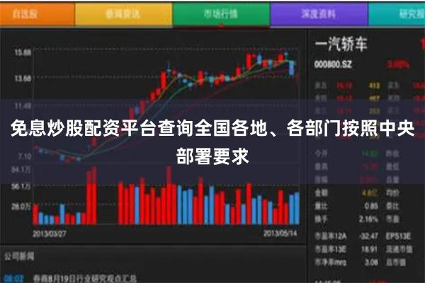 免息炒股配资平台查询全国各地、各部门按照中央部署要求